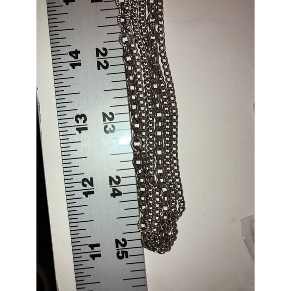 Stainless Steel 3 Strands of 2 Types Chain 25" Length Necklace! - Picture 6 of 6